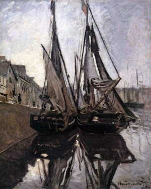 Fishing Boats in Honfleur by Claude Monet Oil Painting