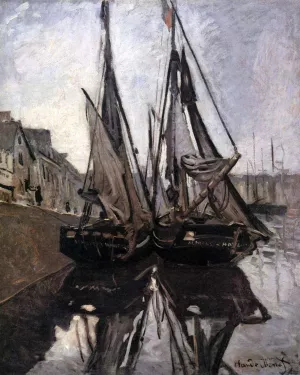 Fishing Boats in Honfleur painting by Claude Monet