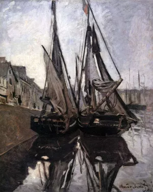 Fishing Boats in Honfleur by Claude Monet Oil Painting
