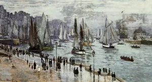 Fishing Boats Leaving the Port of Le Havre by Claude Monet Oil Painting