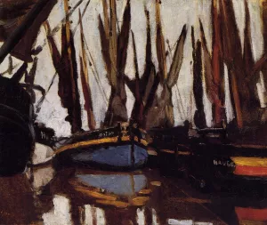 Fishing Boats study painting by Claude Monet