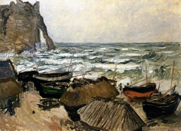 Fishing Boats by Claude Monet - Hand-Painted Oil Painting Reproduction