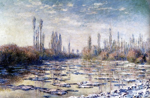 Floating Ice Near Vetheuil by Claude Monet - Hand-Painted Oil Painting Reproduction