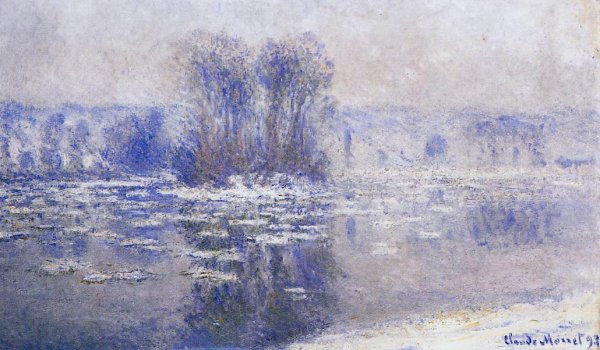 Floes at Bennecourt by Claude Monet - Hand-Painted Oil Painting Reproduction