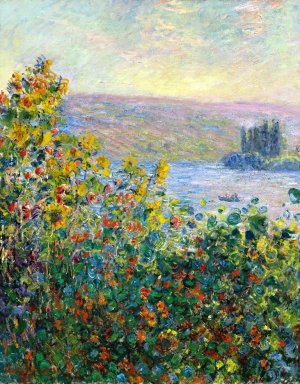 Flowerbeds at Vetheuil Oil painting by Claude Monet