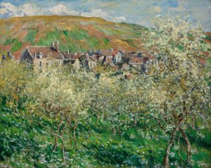 Flowering Plum Trees by Claude Monet Oil Painting