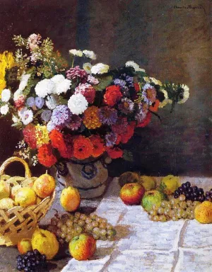 Flowers and Fruit by Claude Monet - Oil Painting Reproduction