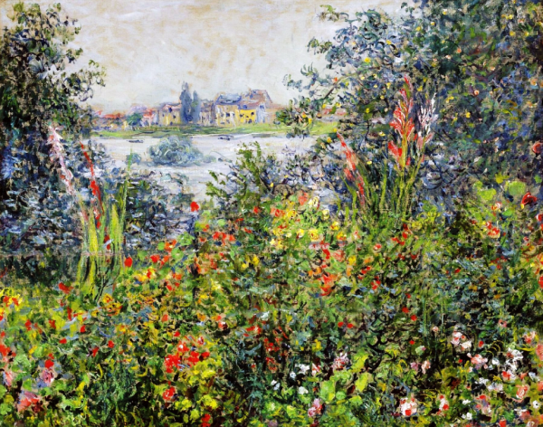 Main Product Photo of Flowers at Vetheuil Painting by Claude Monet