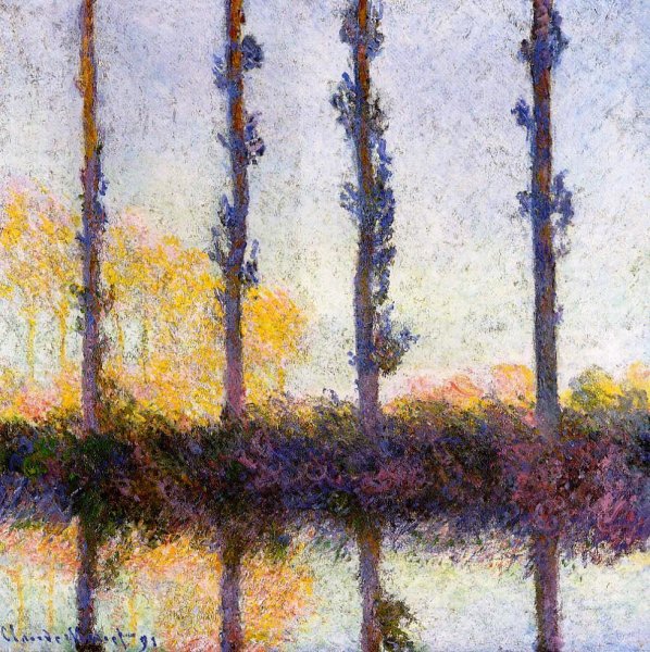 Main Product Photo of Four Trees Painting by Claude Monet