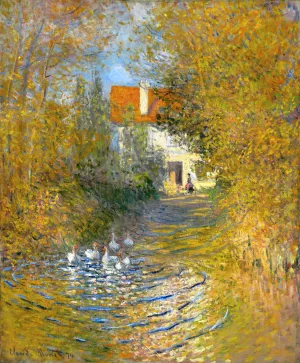 Geese in the Brook by Claude Monet - Oil Painting Reproduction