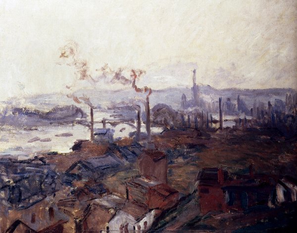 General View Of Rouen From St. Catherine's Bank by Claude Monet - Hand-Painted Oil Painting Reproduction