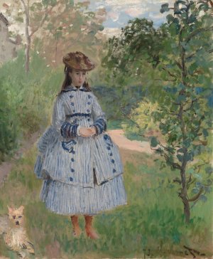 Girl with Dog by Claude Monet Oil Painting
