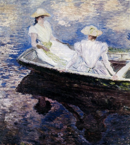 Main Product Photo of Girls In A Boat Painting by Claude Monet