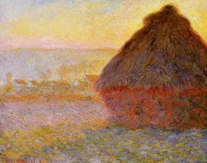 Grainstack at Sunset by Claude Monet - Oil Painting Reproduction