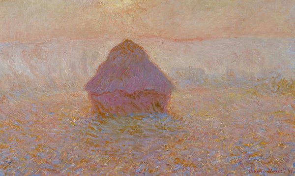 Grainstack-Sun in the Mist  by Claude Monet - Hand-Painted Oil Painting Reproduction