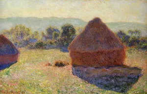 Grainstacks in the Sunlight, Midday painting by Claude Monet