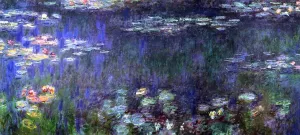 Green Reflection Left Half by Claude Monet - Oil Painting Reproduction