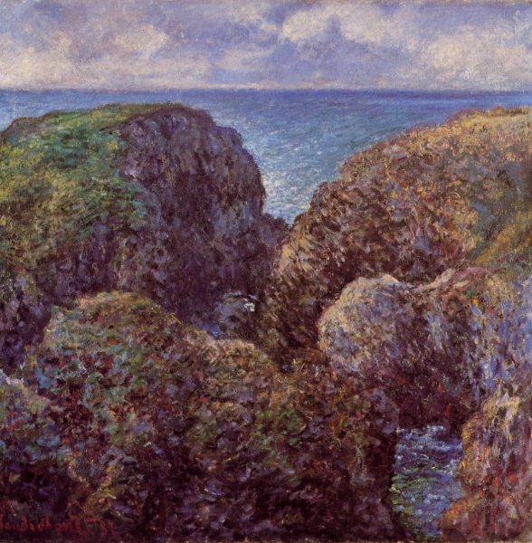 Group of Rocks at Port-Goulphar by Claude Monet - Hand-Painted Oil Painting Reproduction