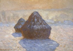 Haystacks- Snow Effect by Claude Monet Oil Painting