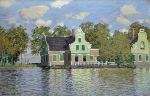Houses by the Bank of the River Zaan by Claude Monet Oil Painting