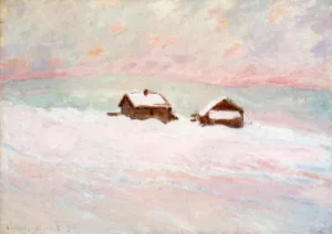 Houses in the Snow, Norway by Claude Monet - Oil Painting Reproduction