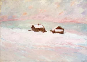 Houses in the Snow, Norway by Claude Monet Oil Painting