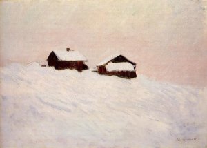 Houses in the Snow by Claude Monet Oil Painting