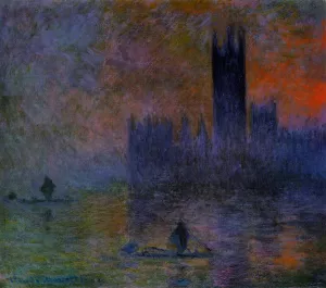 Houses of Parliament, Fog Effect by Claude Monet - Oil Painting Reproduction