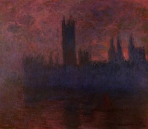 Houses of Parliament, London, Symphony in Rose by Claude Monet Oil Painting