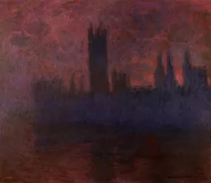 Houses of Parliament, London, Symphony in Rose by Claude Monet Oil Painting