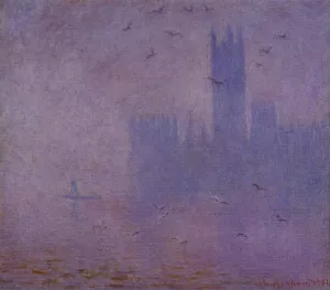 Houses of Parliament, Seagulls by Claude Monet - Oil Painting Reproduction
