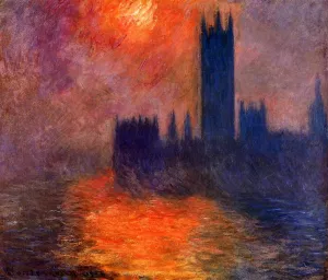 Houses of Parliament, Sunset by Claude Monet - Oil Painting Reproduction