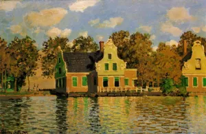 Houses on the Zaan River at Zaandam painting by Claude Monet