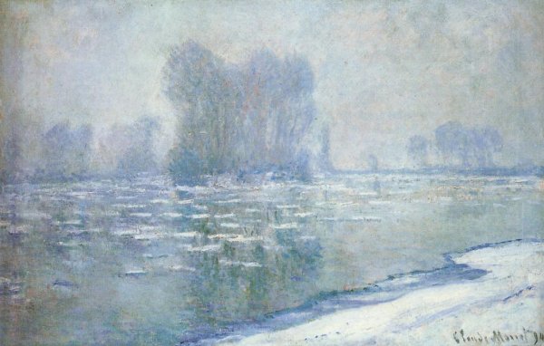Ice Floes, Misty Morning by Claude Monet - Hand-Painted Oil Painting Reproduction