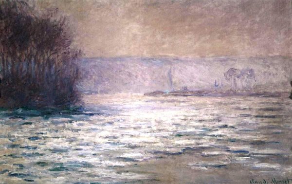 Ice Flows on the Seine at Bennecourt by Claude Monet - Hand-Painted Oil Painting Reproduction