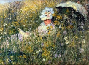 In the Meadow Detail by Claude Monet Oil Painting