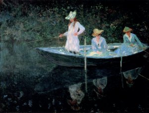 In The Rowing Boat Oil painting by Claude Monet