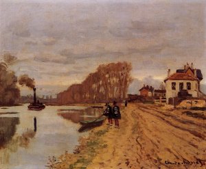 Infantry Guards Wandering Along the River by Claude Monet Oil Painting