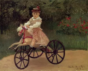 Jean Monet on His Horse Tricycle by Claude Monet Oil Painting