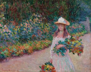 Jeune fille dans le jardin de Giverny by Claude Monet Oil Painting