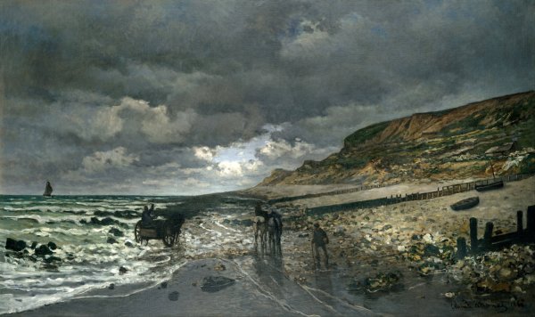 La Pointe de la Heve at Low Tide  by Claude Monet - Hand-Painted Oil Painting Reproduction