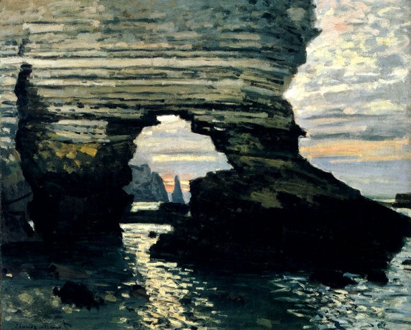 Main Product Photo of La Porte D'Amount, Etretat Painting by Claude Monet