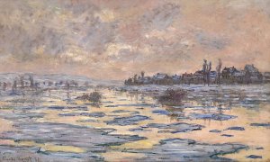 La Seine a Lavacourt, debacle by Claude Monet Oil Painting
