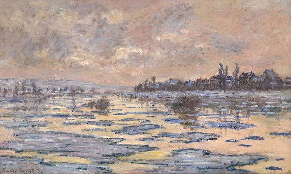 La Seine a Lavacourt, debacle  by Claude Monet - Hand-Painted Oil Painting Reproduction
