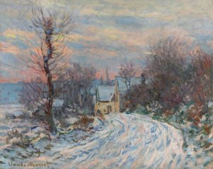 L'entree De Giverny En Hiver by Claude Monet Oil Painting