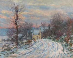 L'entree De Giverny En Hiver by Claude Monet Oil Painting