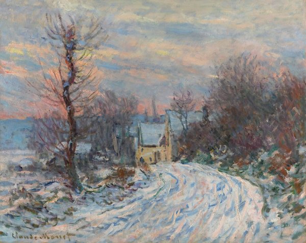 L'entree De Giverny En Hiver  by Claude Monet - Hand-Painted Oil Painting Reproduction