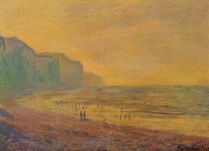 Low Tide at Pourville, Misty Weather by Claude Monet Oil Painting