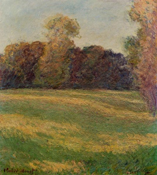 Meadow in the Sun, at Giverny by Claude Monet - Hand-Painted Oil Painting Reproduction