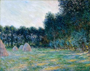 Meadow with Haystacks Near Giverny Oil painting by Claude Monet